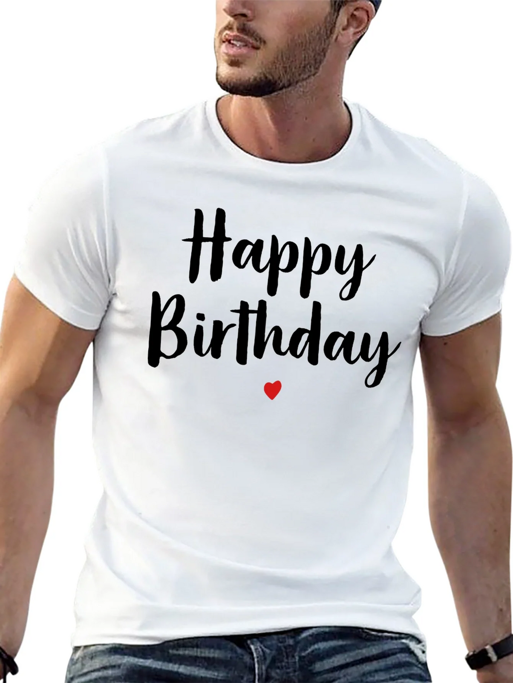 Happy Birthday T-Shirt - Black Cotton Blend