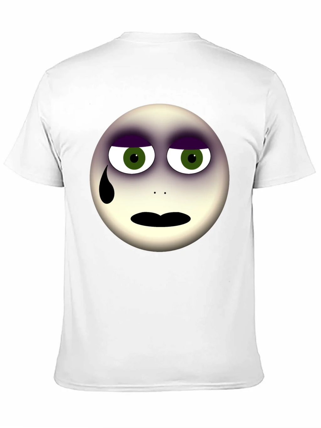 Sad Emoji Graphic Print Black T-Shirt