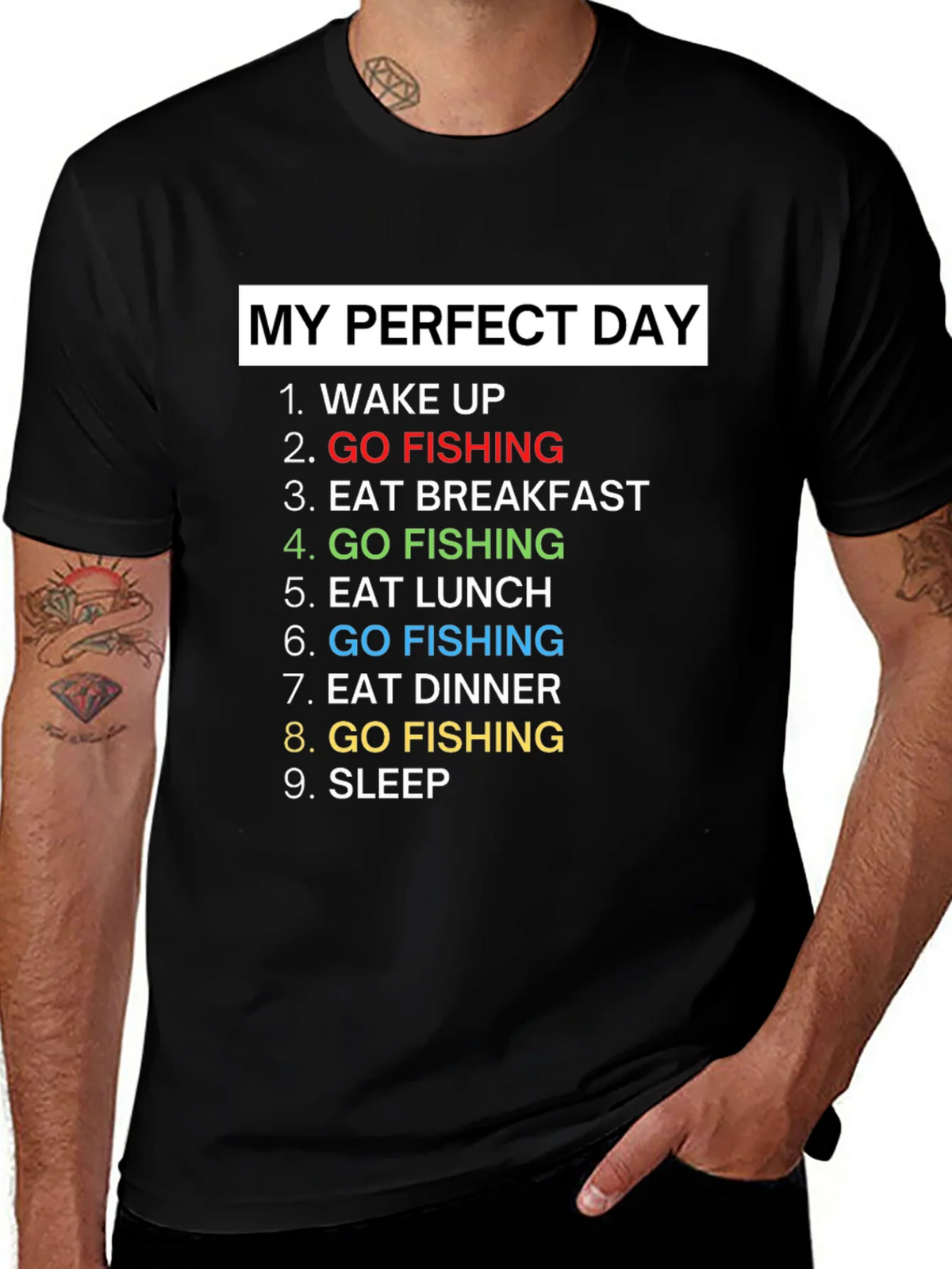 My Perfect Day Fishing T-Shirt Gift for Fisherman