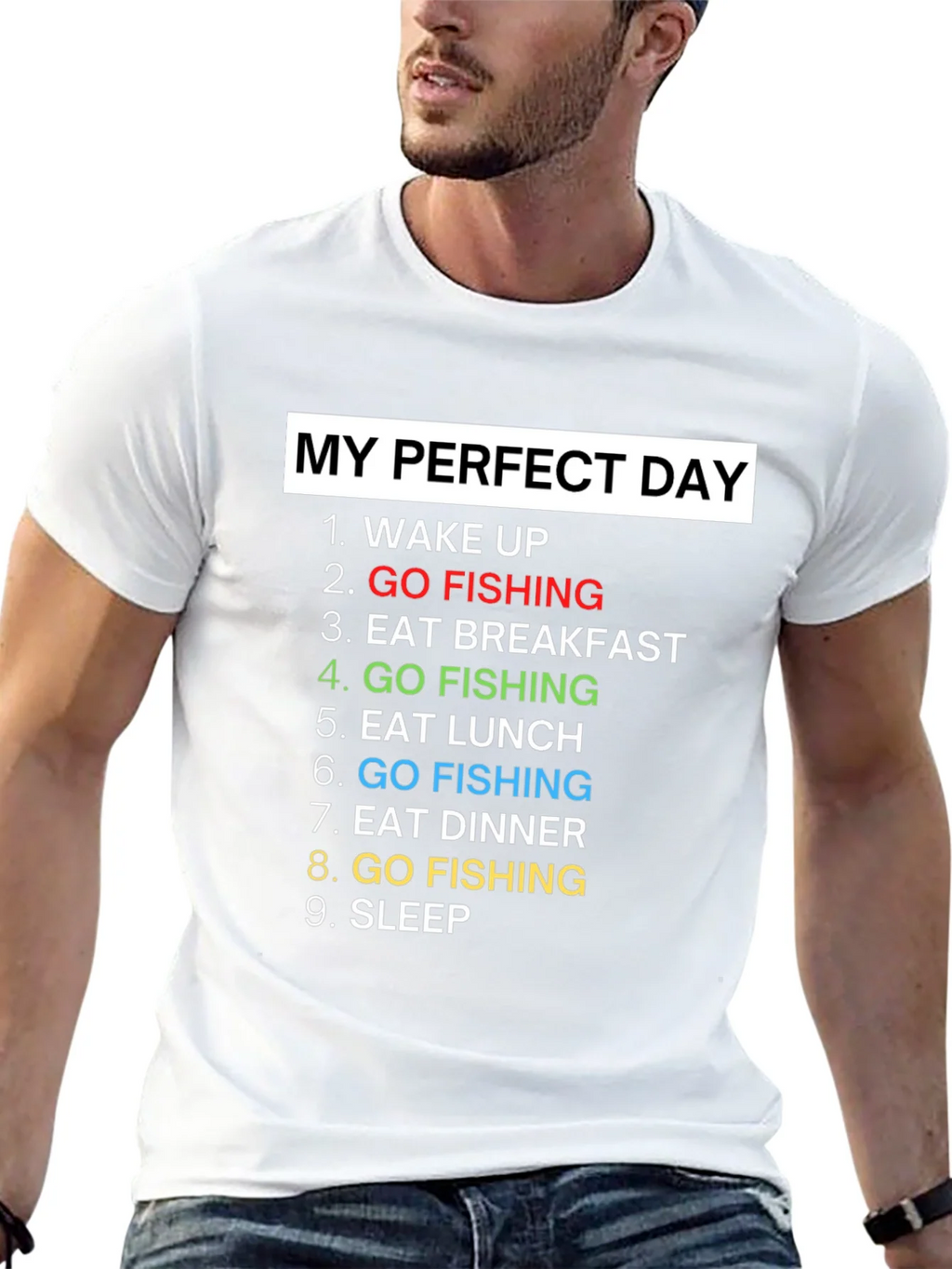 My Perfect Day Fishing T-Shirt Gift for Fisherman