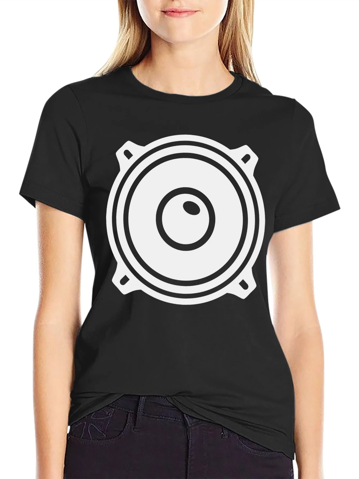 Speaker Graphic Black T-Shirt - Sound System Tee