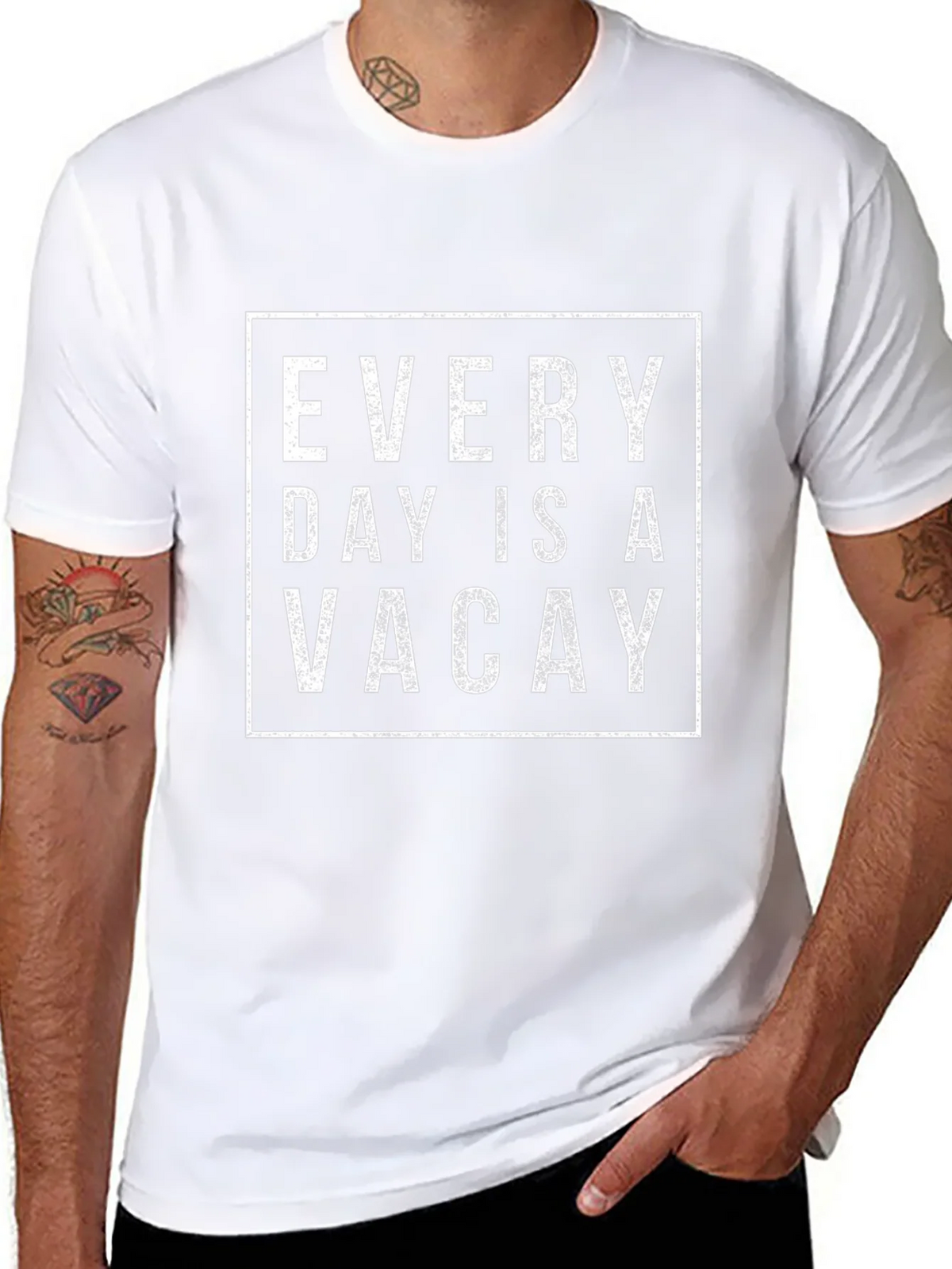 Every Day is a Vacay Graphic Tee - Black Cotton T-Shirt