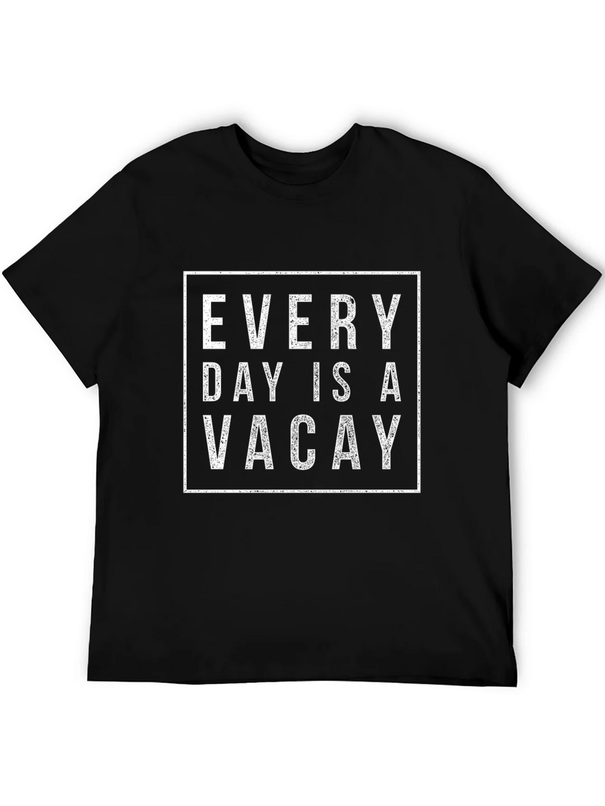 Every Day is a Vacay Graphic Tee - Black Cotton T-Shirt