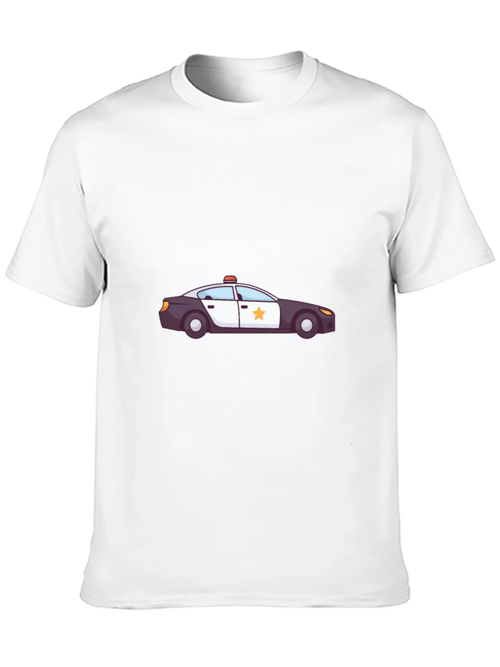 Police Car Graphic T-Shirt - Black