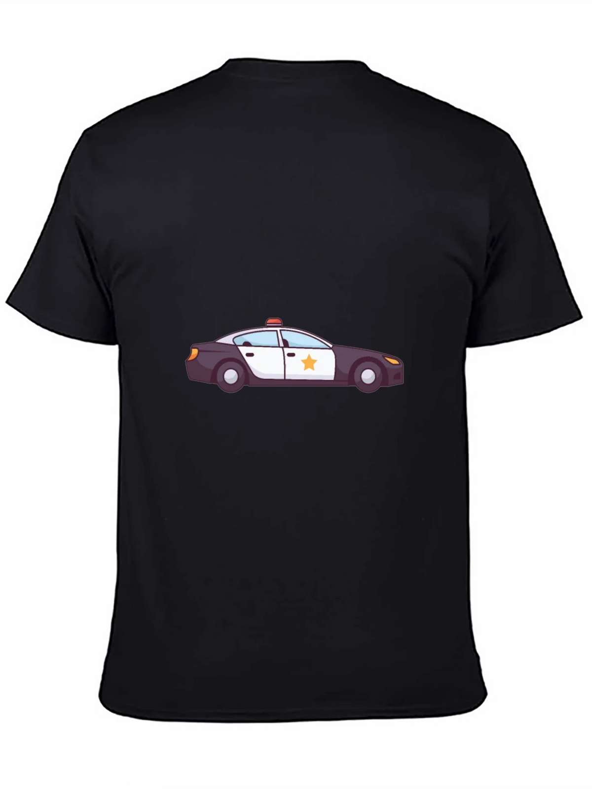 Police Car Graphic T-Shirt - Black