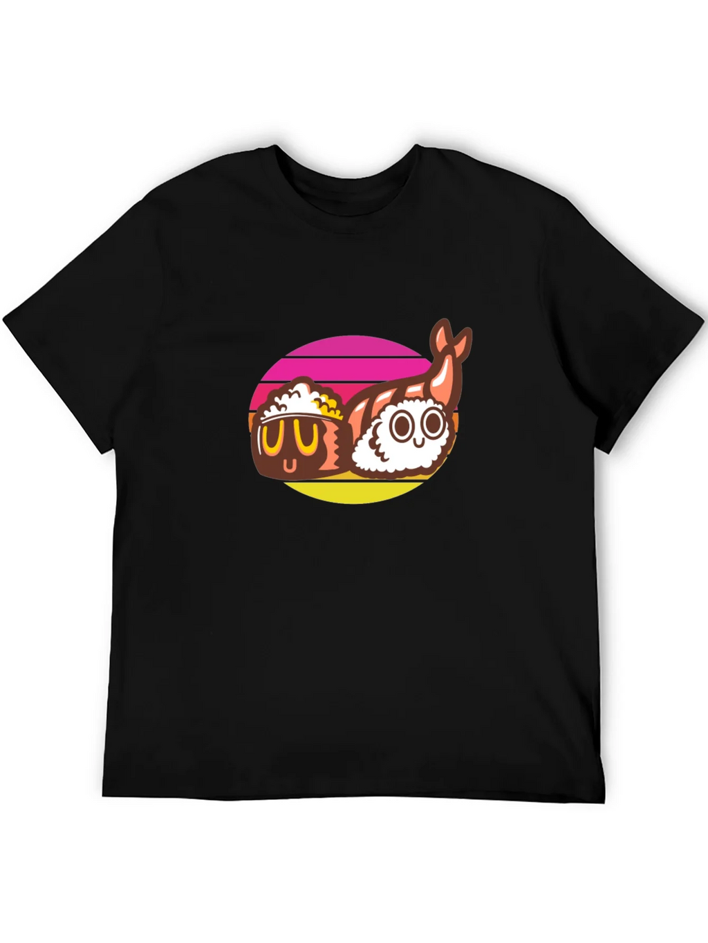 Sushi Graphic Tee - Black Cotton T-Shirt