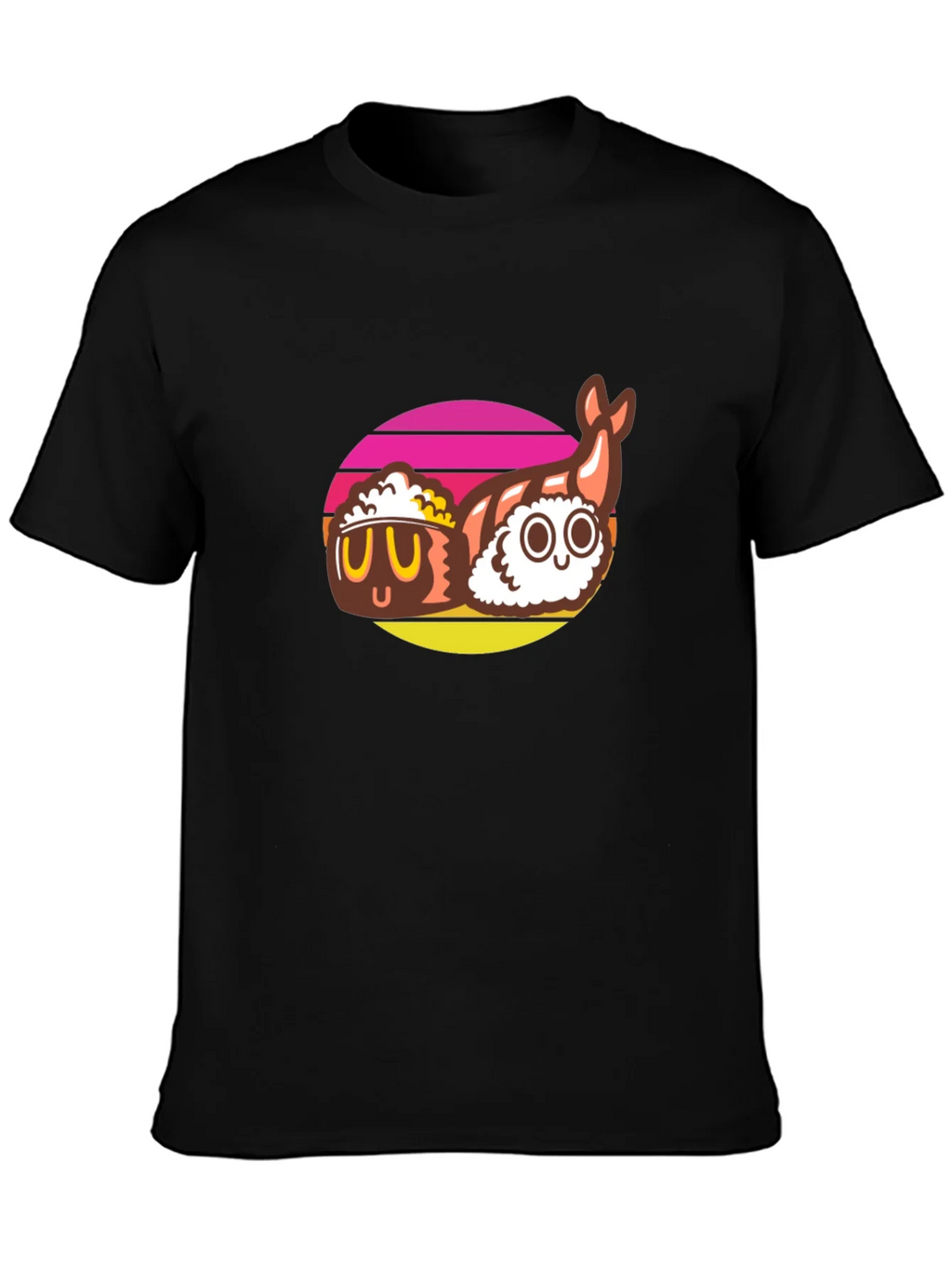 Sushi Graphic Tee - Black Cotton T-Shirt