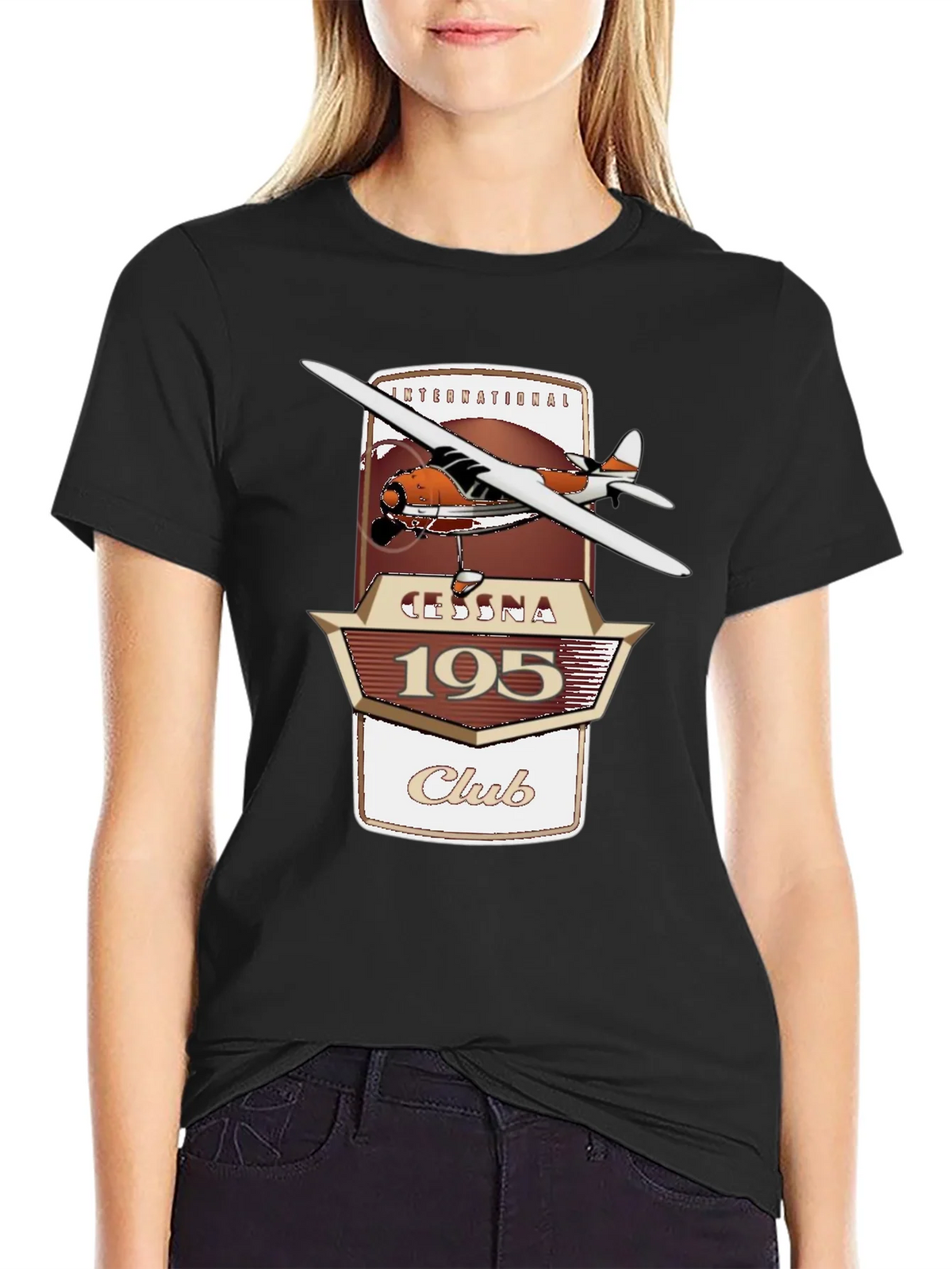 Cessna 195 Club Graphic T-Shirt - Aviation Enthusiast Tee