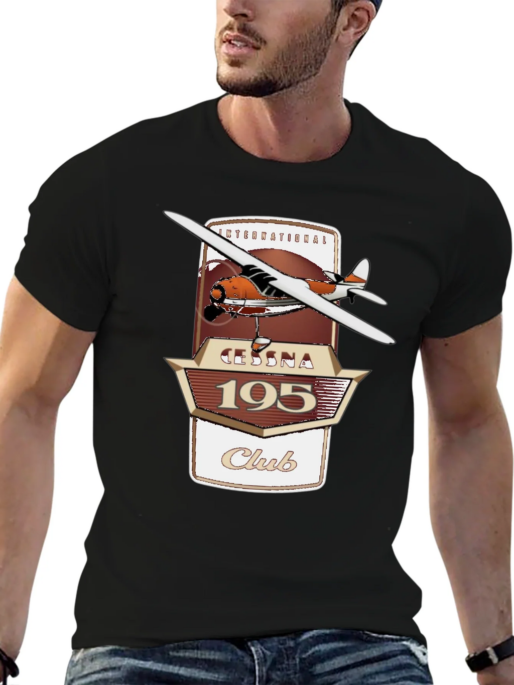 Cessna 195 Club Graphic T-Shirt - Aviation Enthusiast Tee