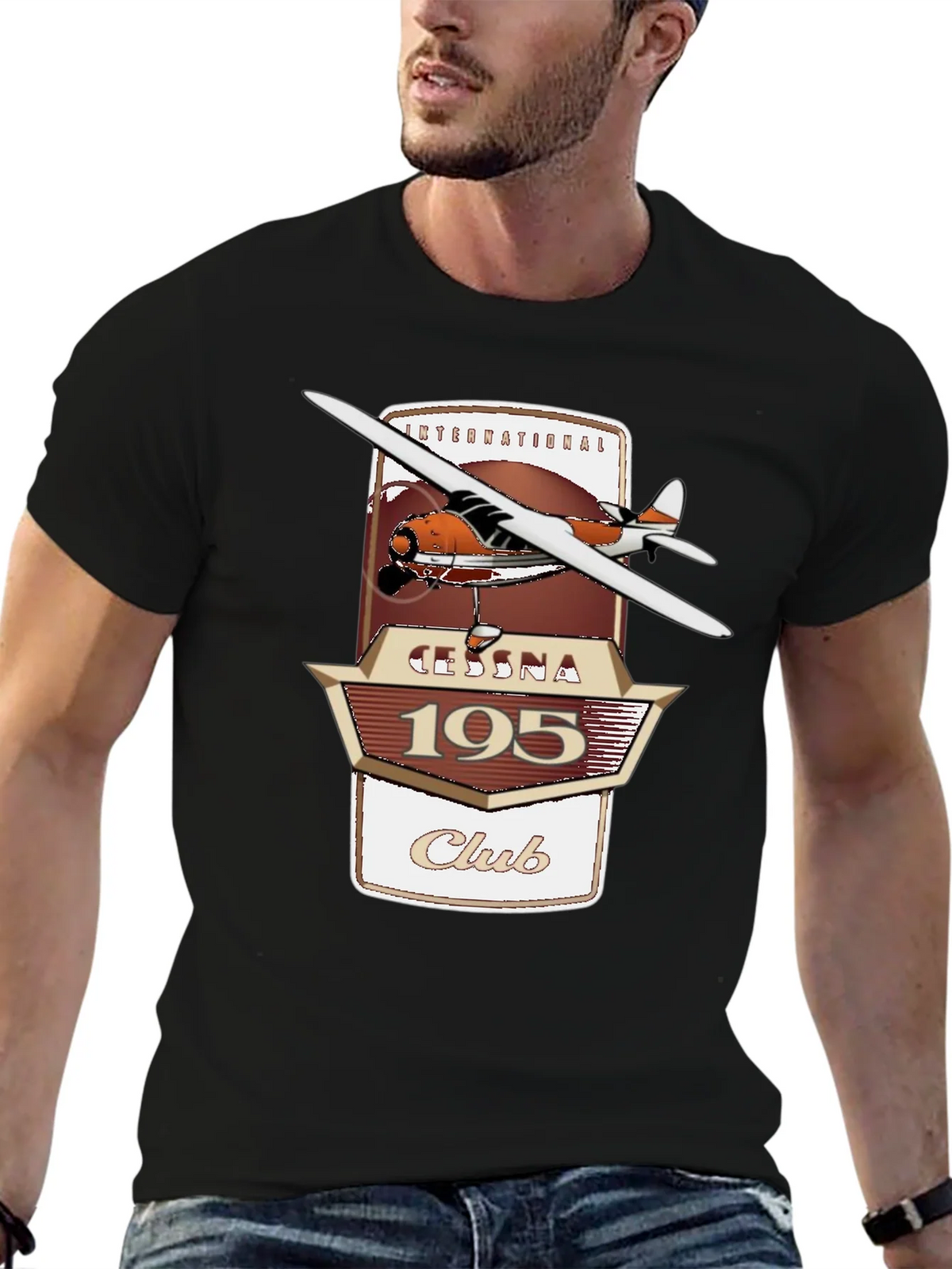 Cessna 195 Club Graphic T-Shirt - Aviation Enthusiast Tee