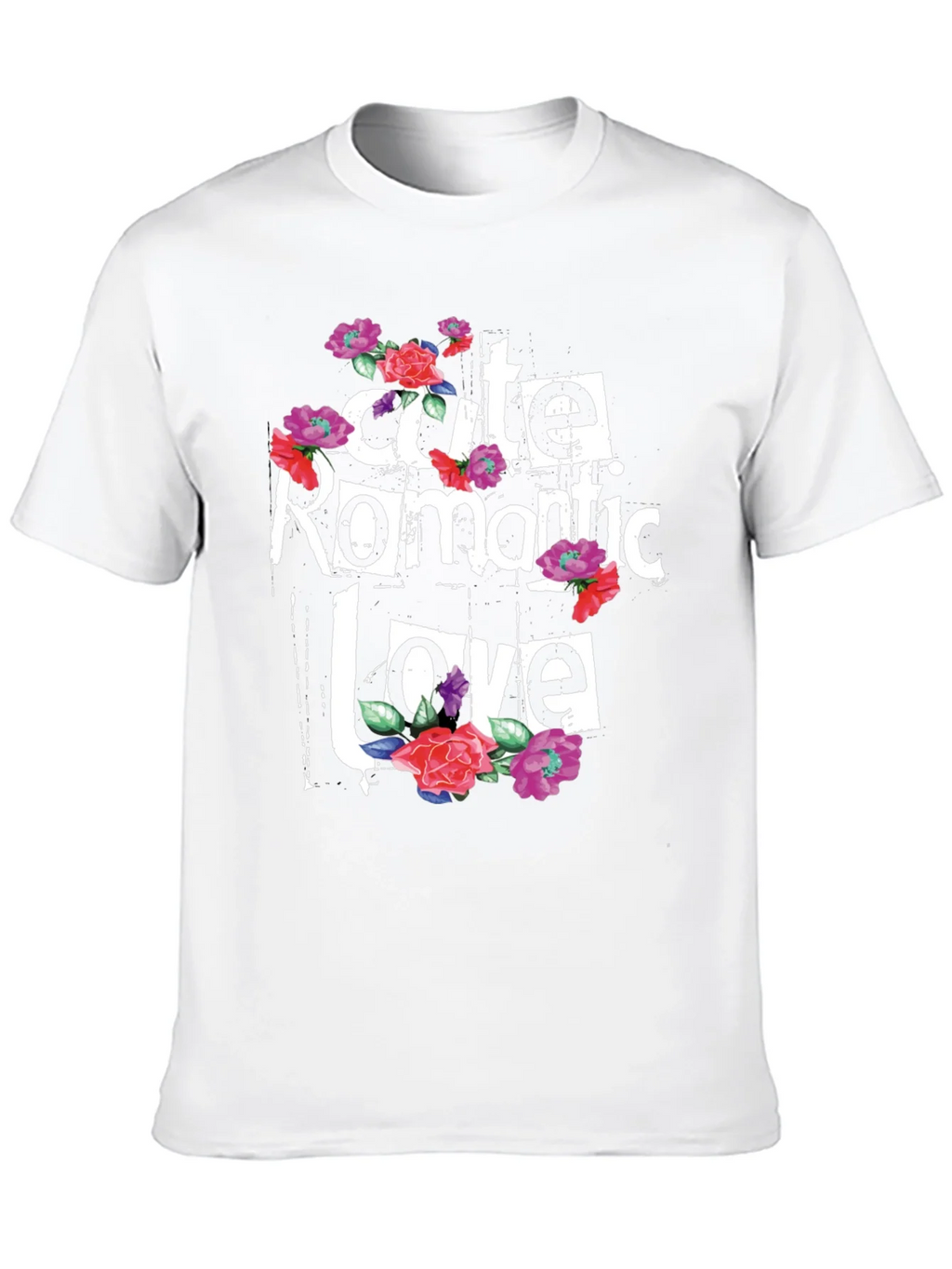Cute Romantic Love Floral Graphic T-Shirt