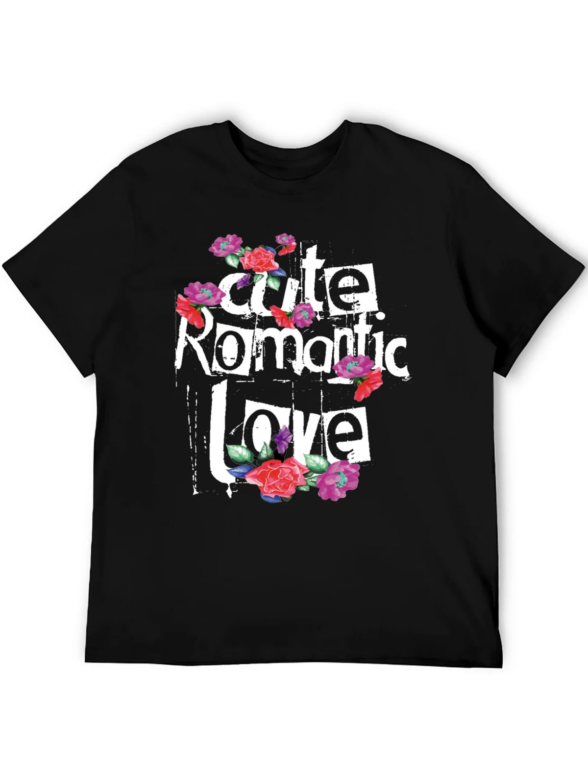 Cute Romantic Love Floral Graphic T-Shirt