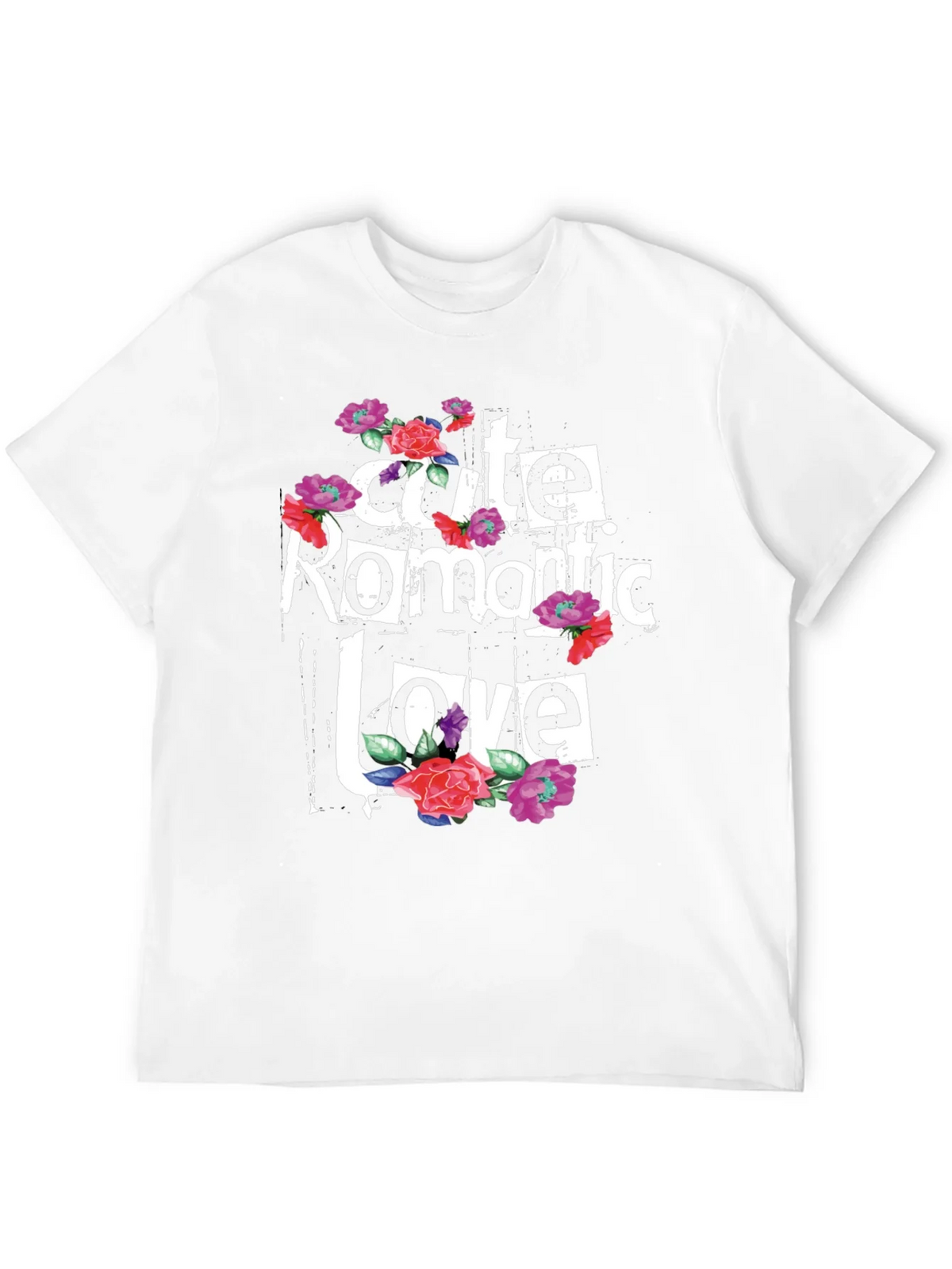 Cute Romantic Love Floral Graphic T-Shirt