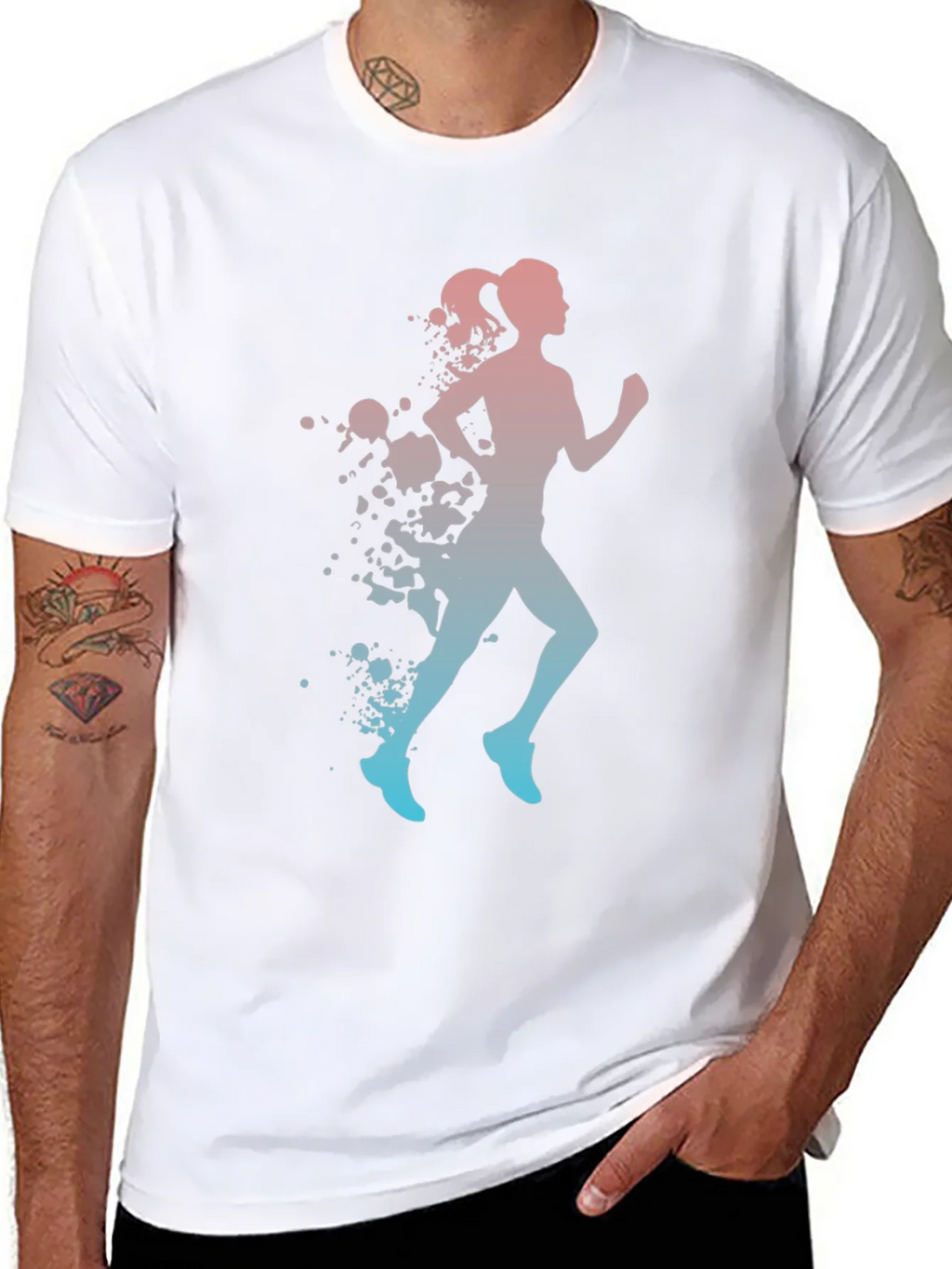 Runner Silhouette T-Shirt - Gradient Design