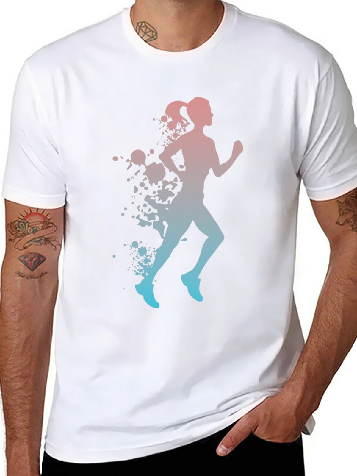 Runner Silhouette T-Shirt - Gradient Design
