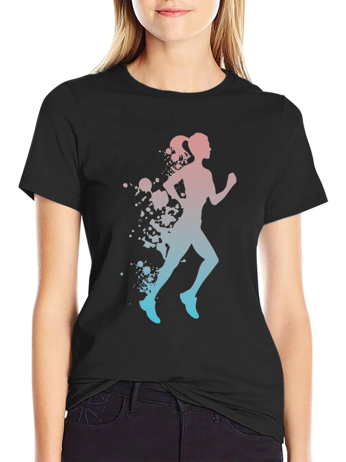 Runner Silhouette T-Shirt - Gradient Design