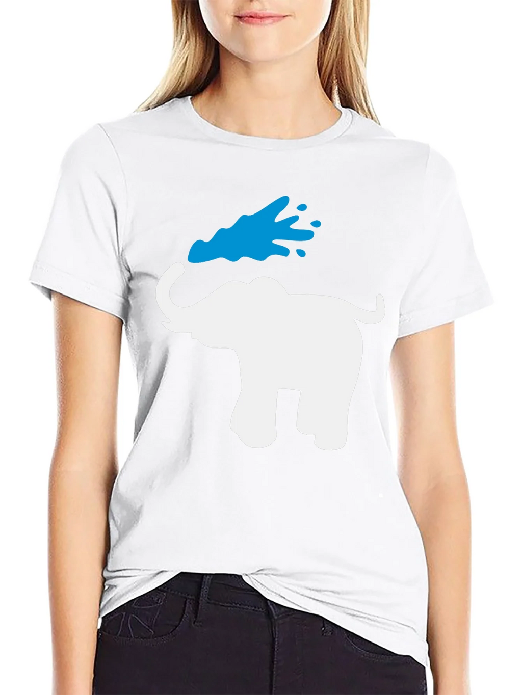Elephant Water Splash Graphic T-Shirt