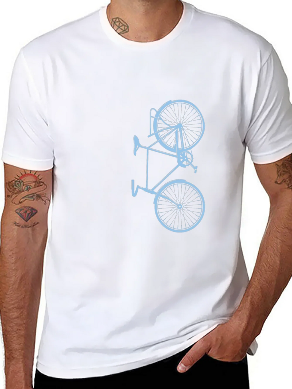 Mens Black Bike Graphic Tee