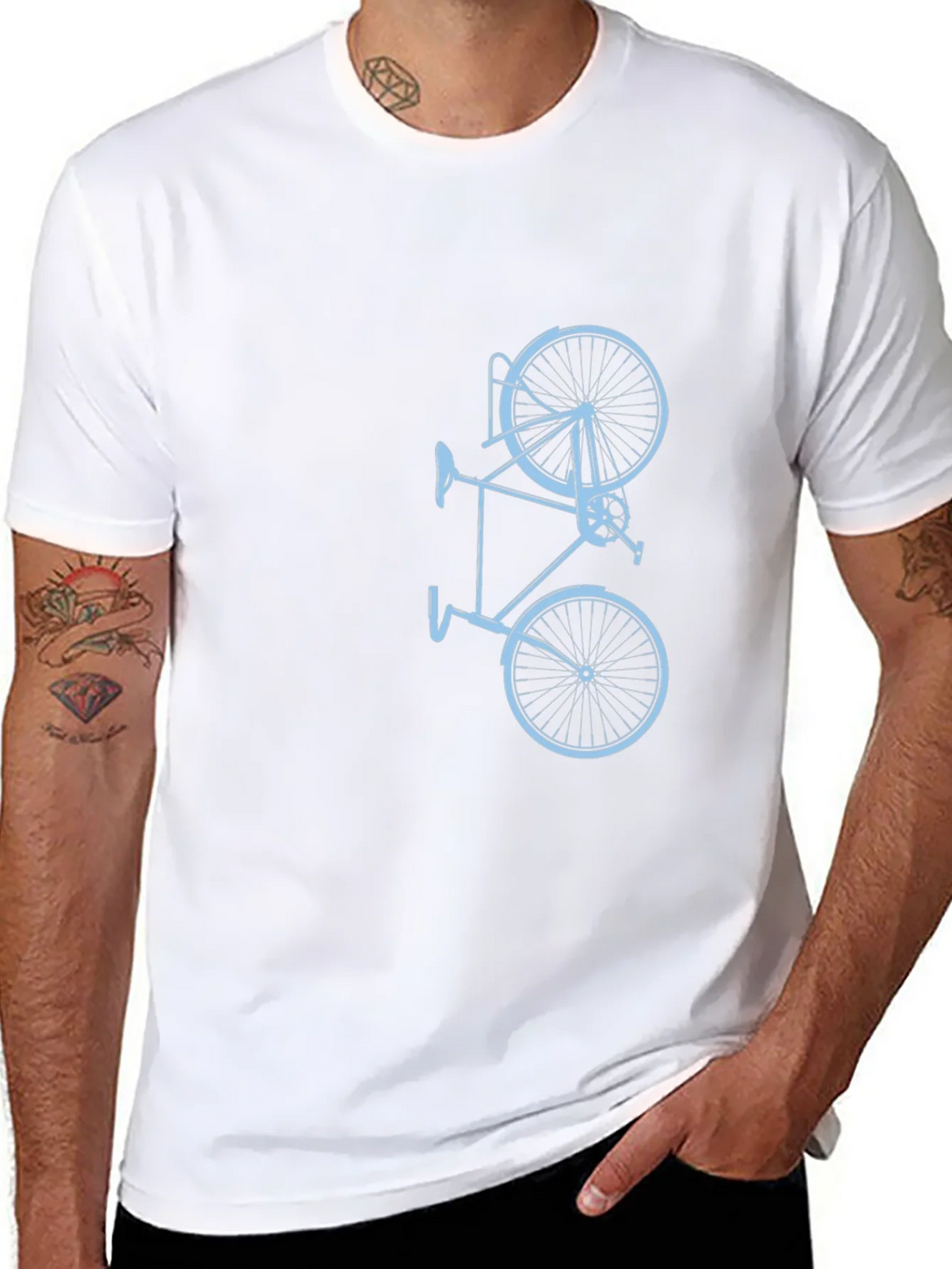 Mens Black Bike Graphic Tee