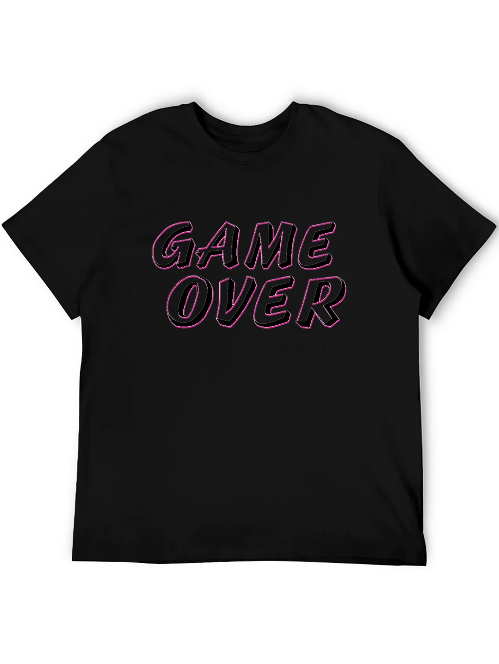 Game Over Graphic Tee - Black Casual T-Shirt
