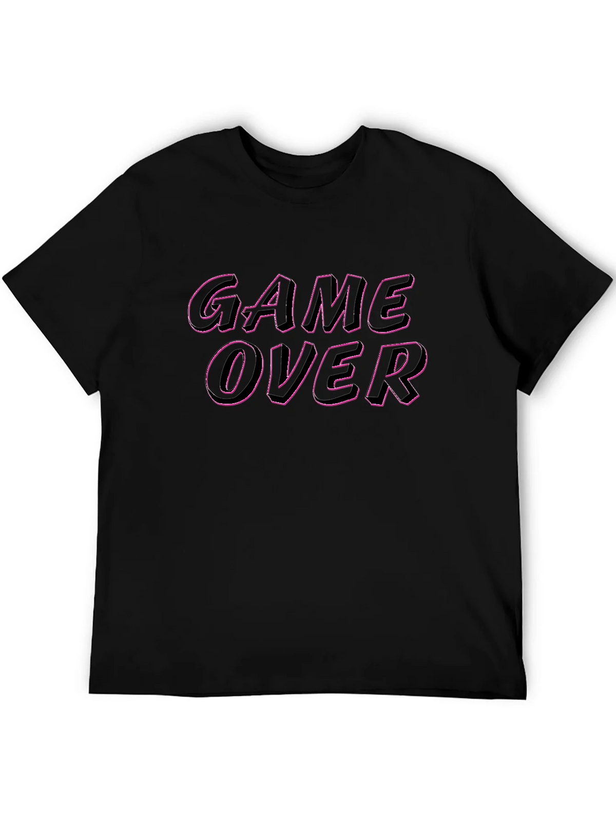 Game Over Graphic Tee - Black Casual T-Shirt