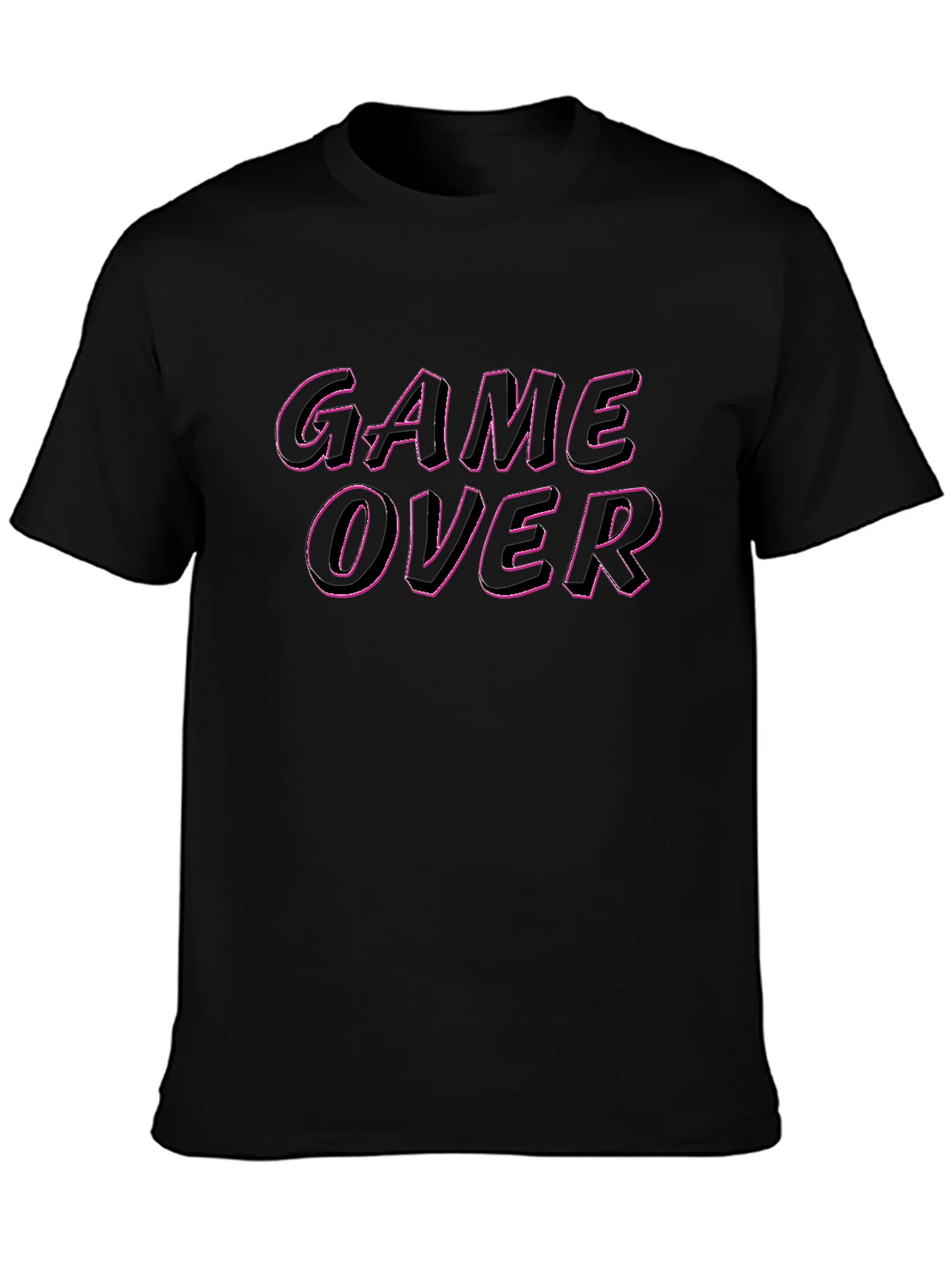 Game Over Graphic Tee - Black Casual T-Shirt