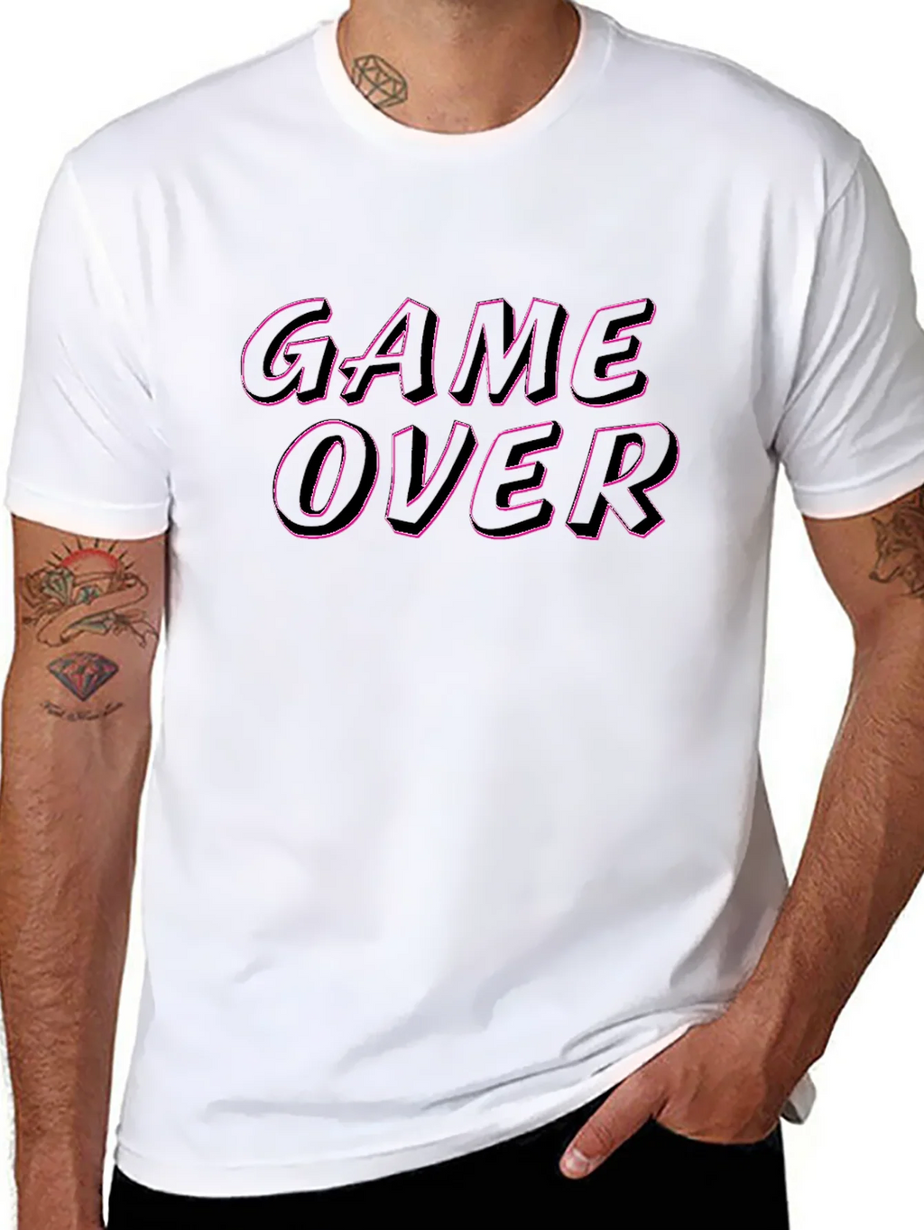 Game Over Graphic Tee - Black Casual T-Shirt