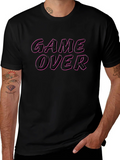 Game Over Graphic Tee - Black Casual T-Shirt