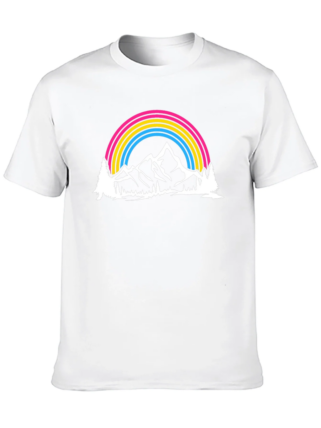 Pansexual Pride Mountain Rainbow Graphic T-Shirt