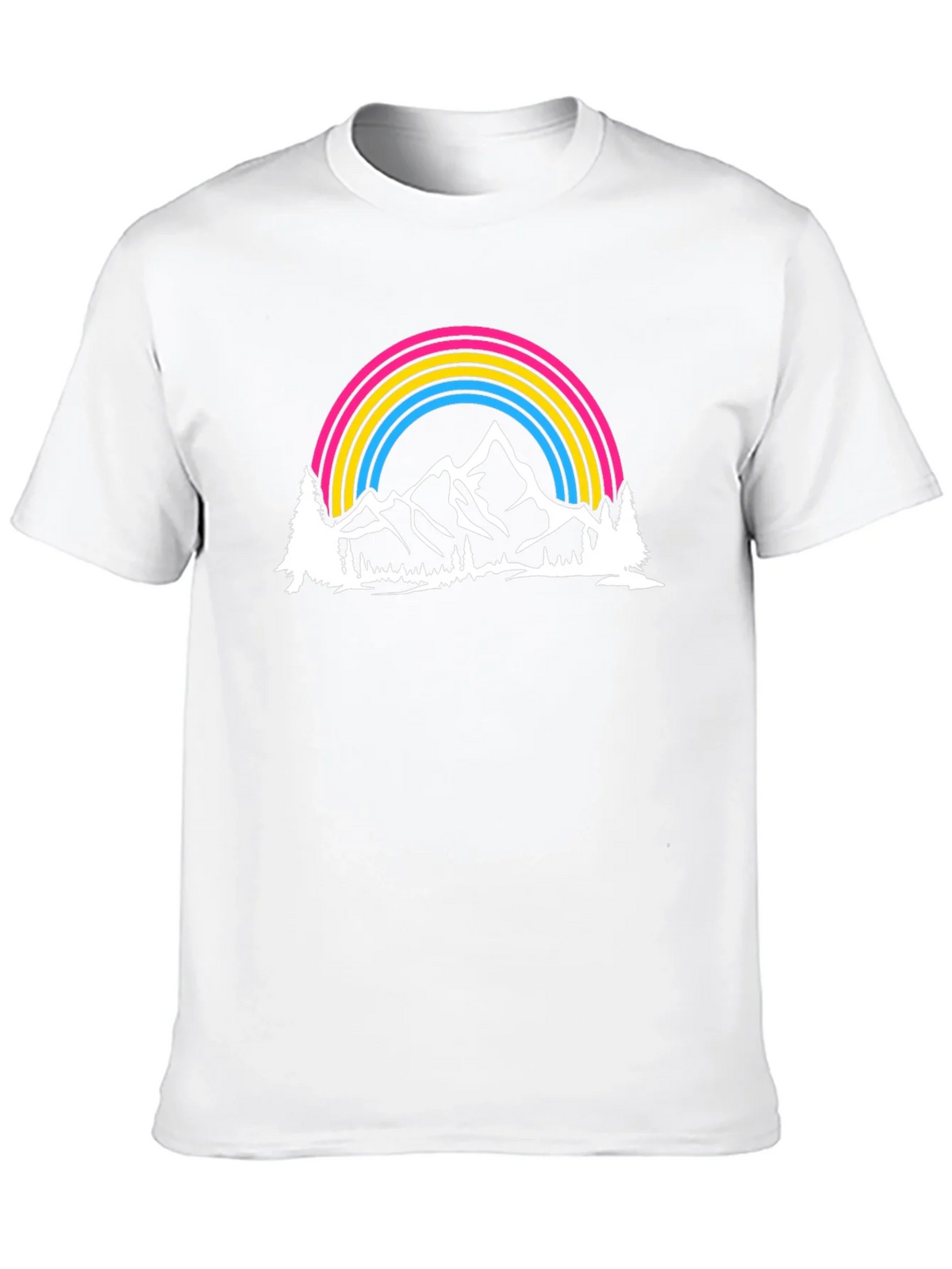 Pansexual Pride Mountain Rainbow Graphic T-Shirt