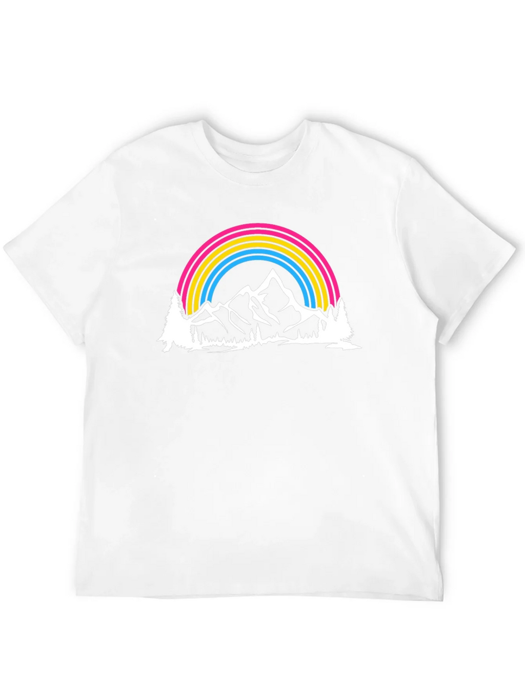 Pansexual Pride Mountain Rainbow Graphic T-Shirt