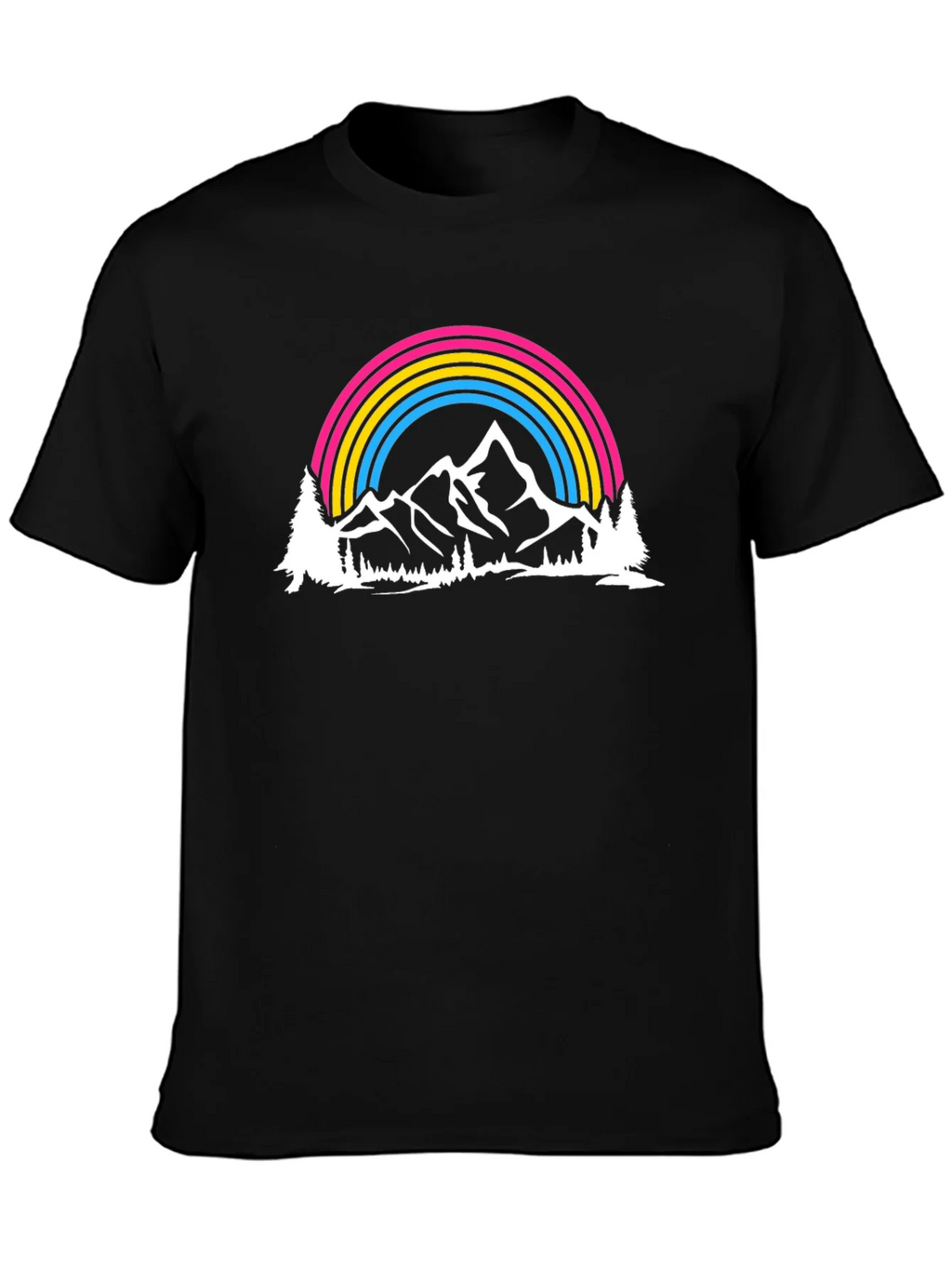 Pansexual Pride Mountain Rainbow Graphic T-Shirt
