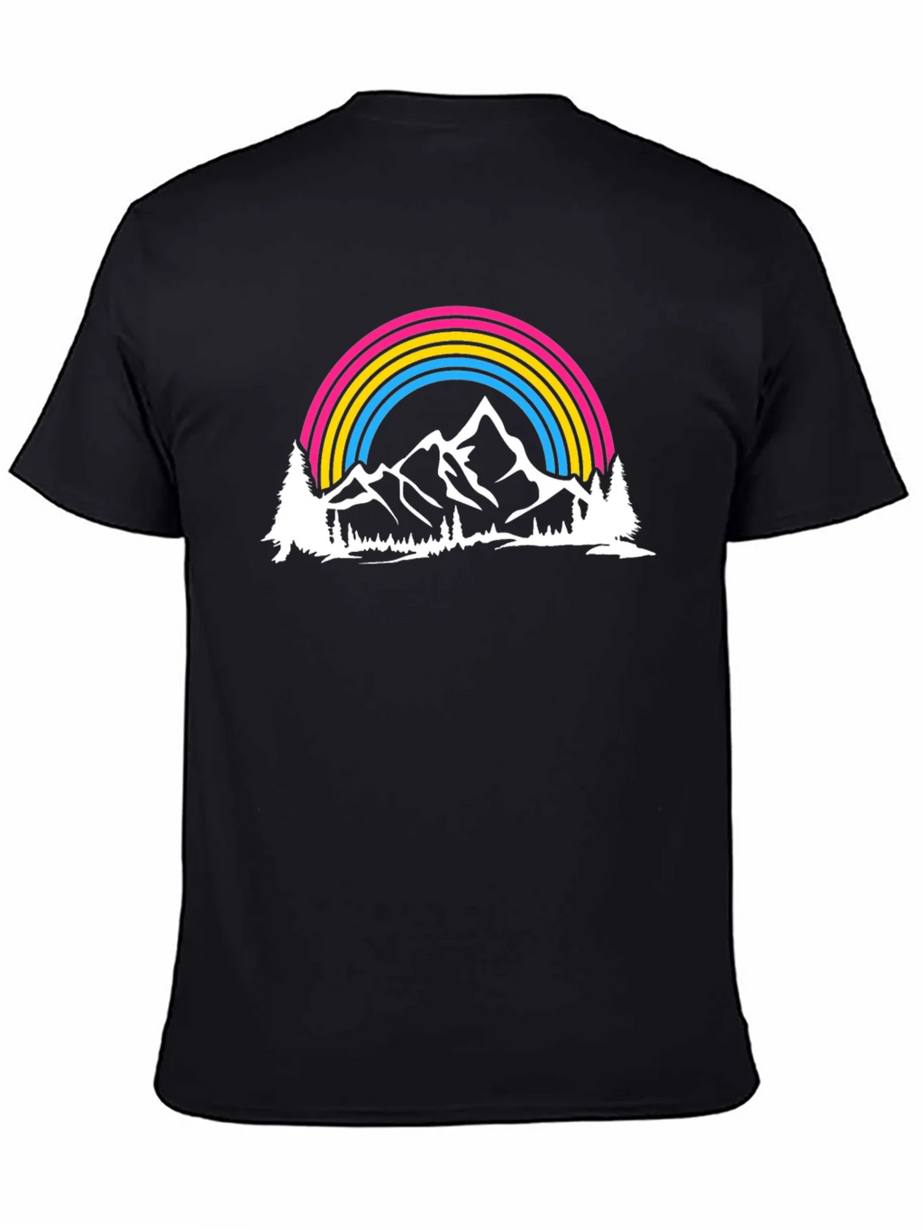 Pansexual Pride Mountain Rainbow Graphic T-Shirt