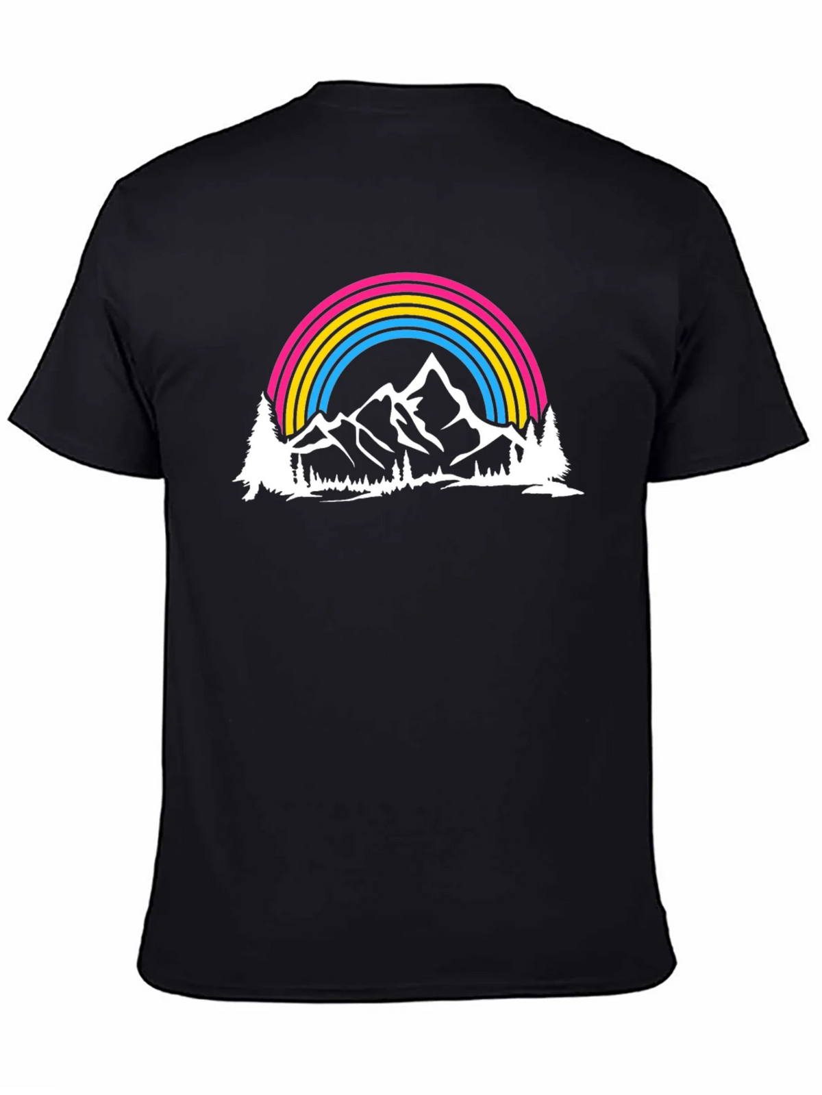 Pansexual Pride Mountain Rainbow Graphic T-Shirt