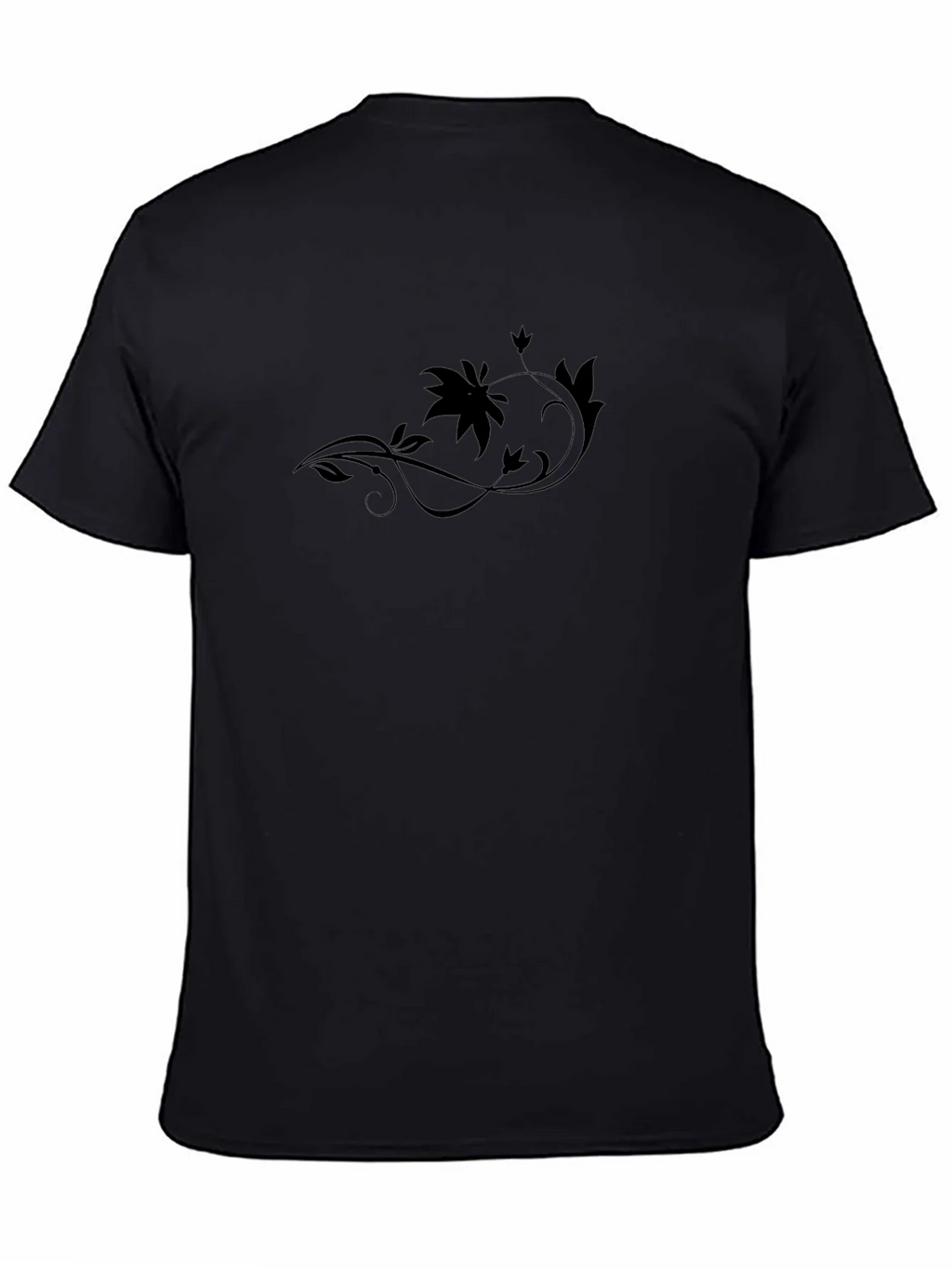 Elegant Black Floral Vine T-Shirt