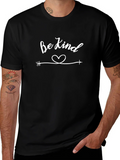 Be Kind Heart Arrow T-Shirt - Black Casual Tee