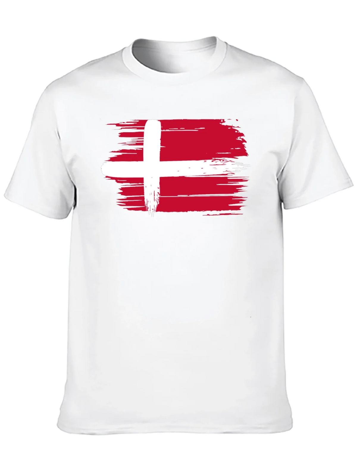 Denmark Flag T-Shirt - Black Crew Neck Tee