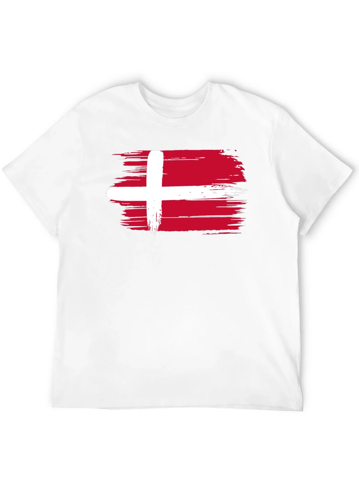 Denmark Flag T-Shirt - Black Crew Neck Tee