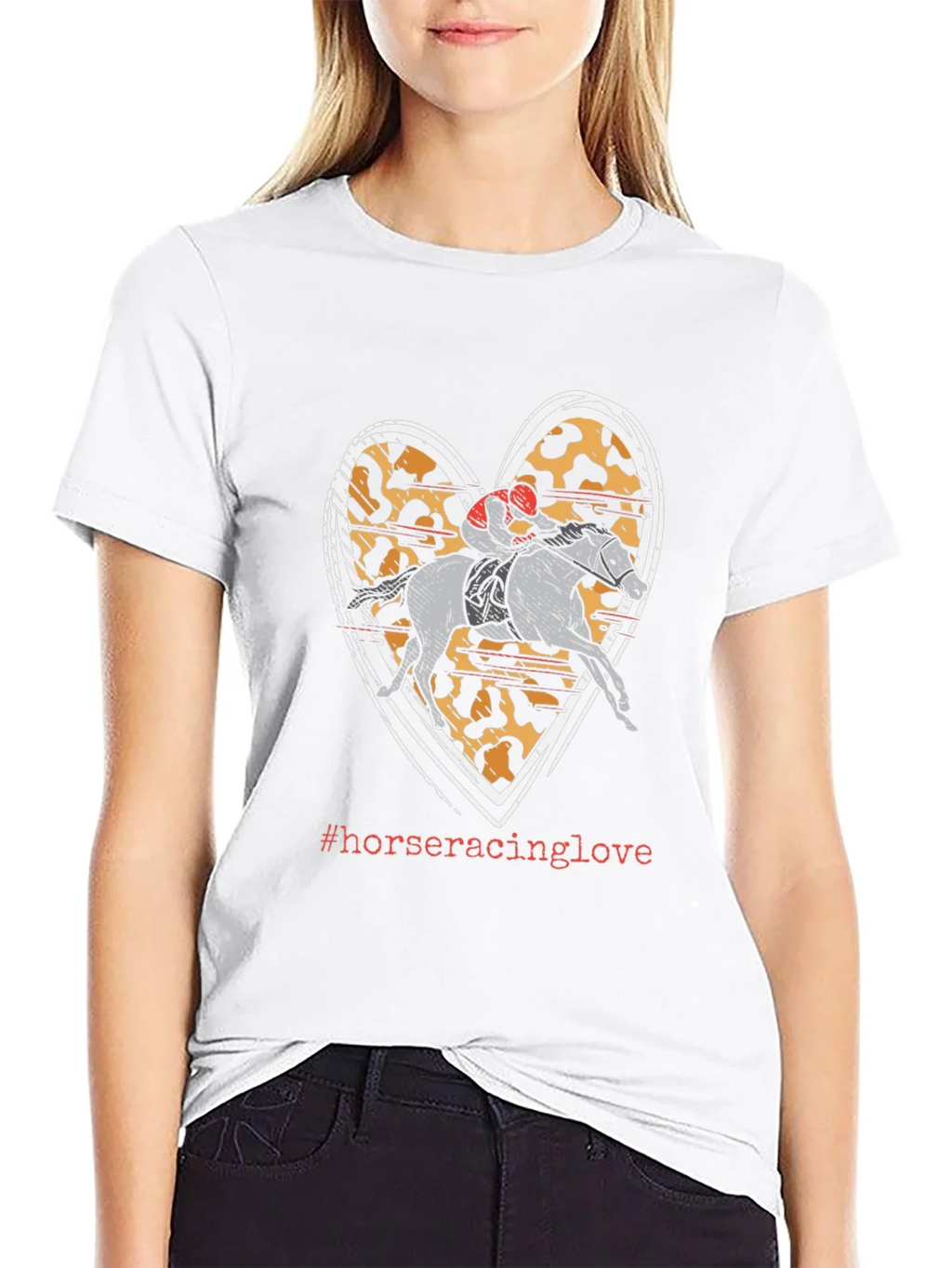Horse Racing Love Heart T-Shirt