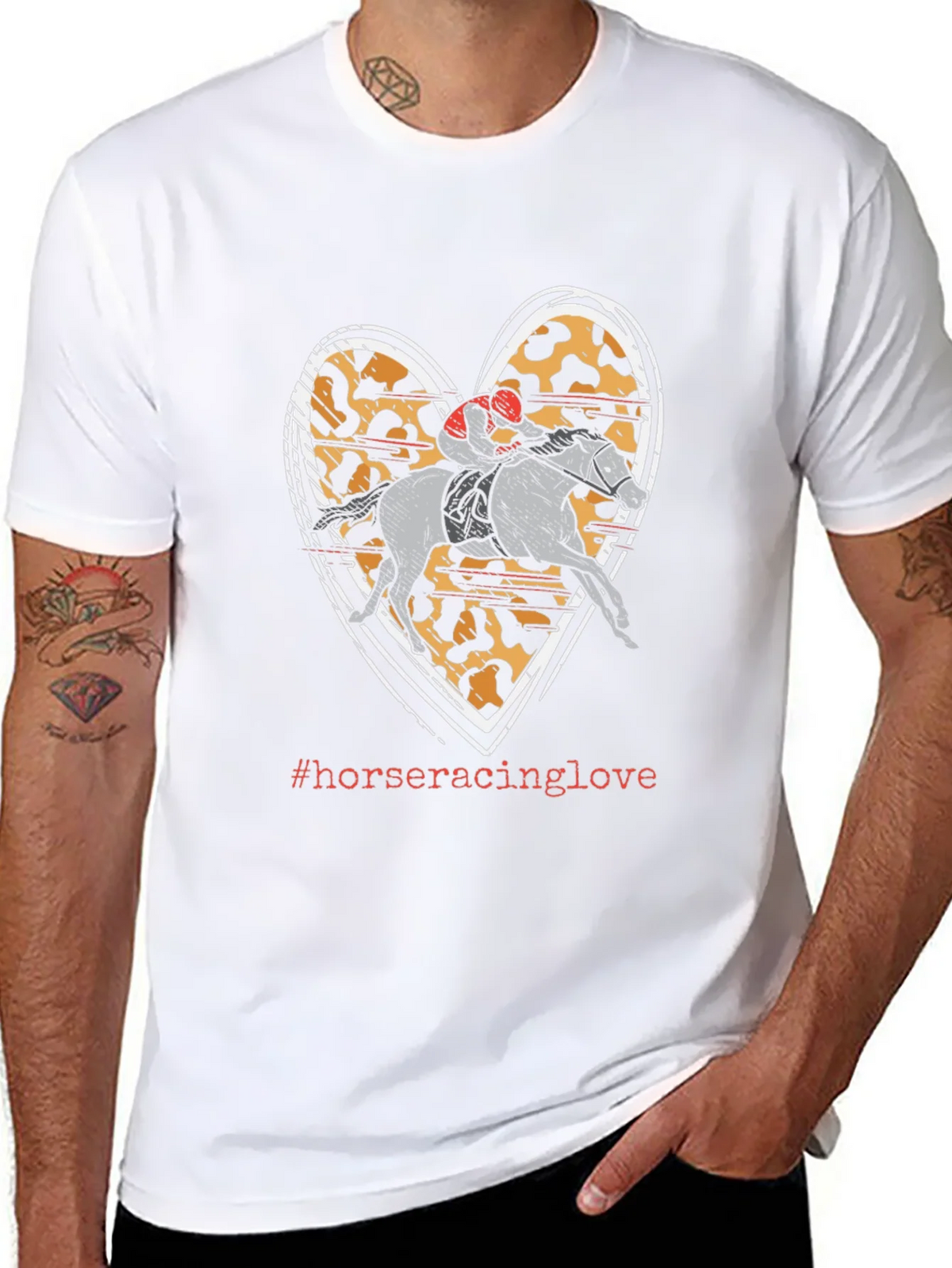 Horse Racing Love Heart T-Shirt