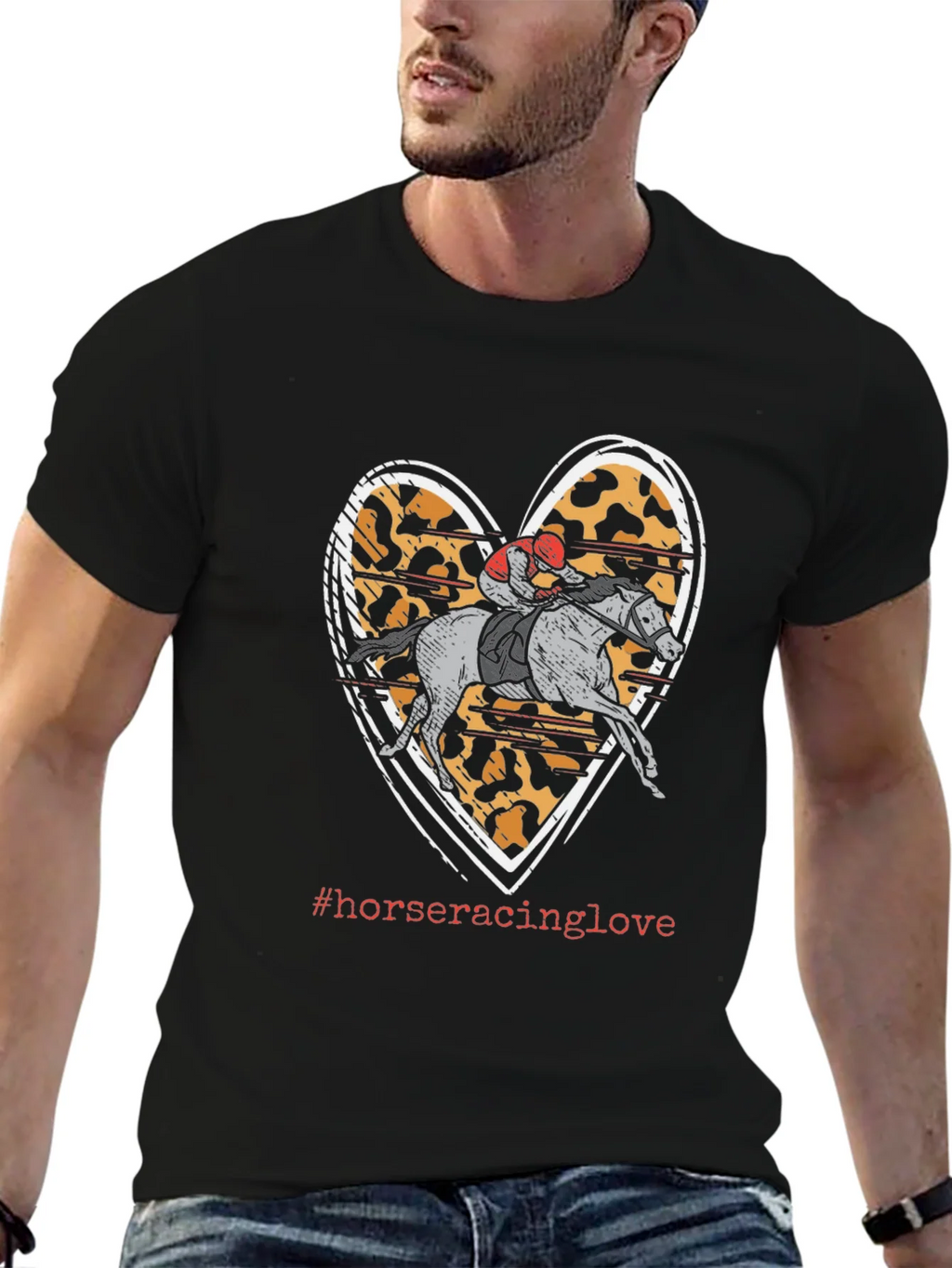 Horse Racing Love Heart T-Shirt