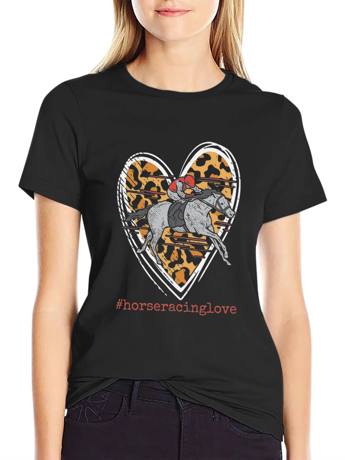 Horse Racing Love Heart T-Shirt