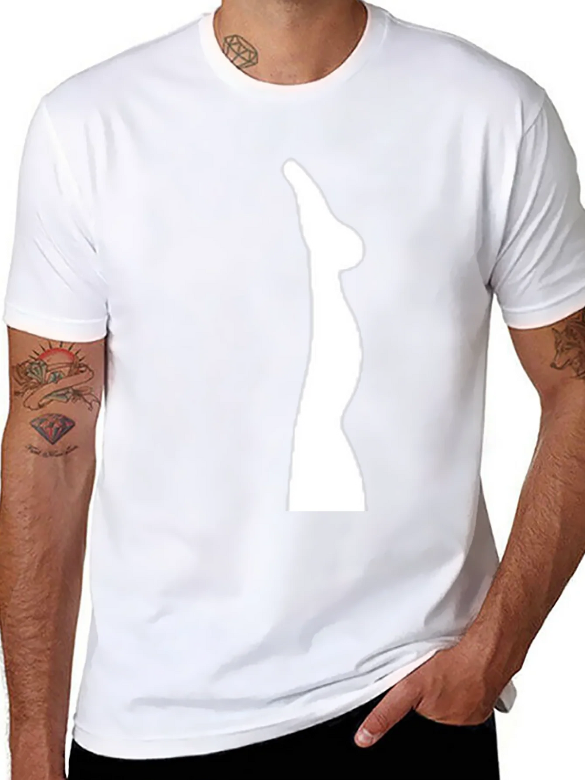 Mens Black T-Shirt with Leg Graphic