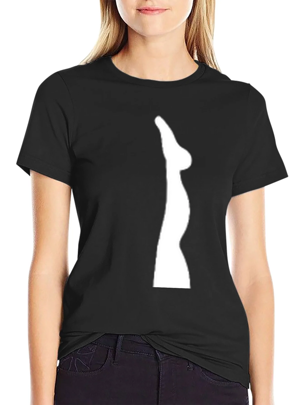 Mens Black T-Shirt with Leg Graphic