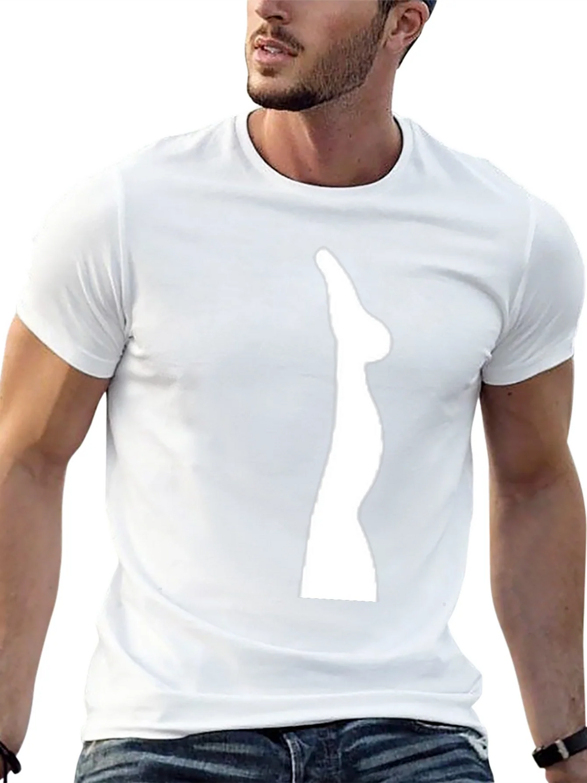 Mens Black T-Shirt with Leg Graphic