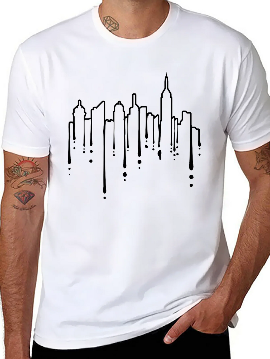 Urban Skyline Drip Graphic Tee