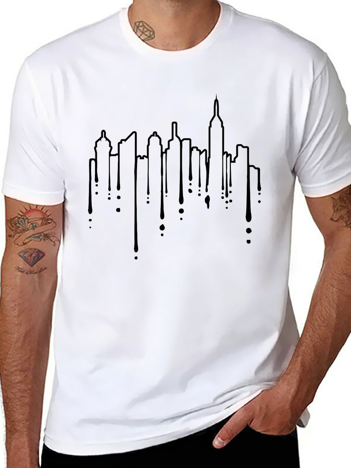 Urban Skyline Drip Graphic Tee