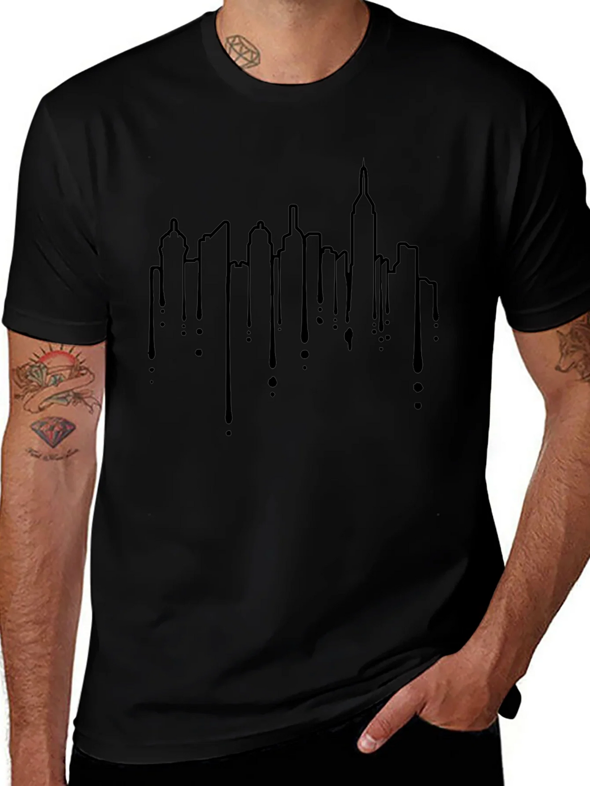 Urban Skyline Drip Graphic Tee