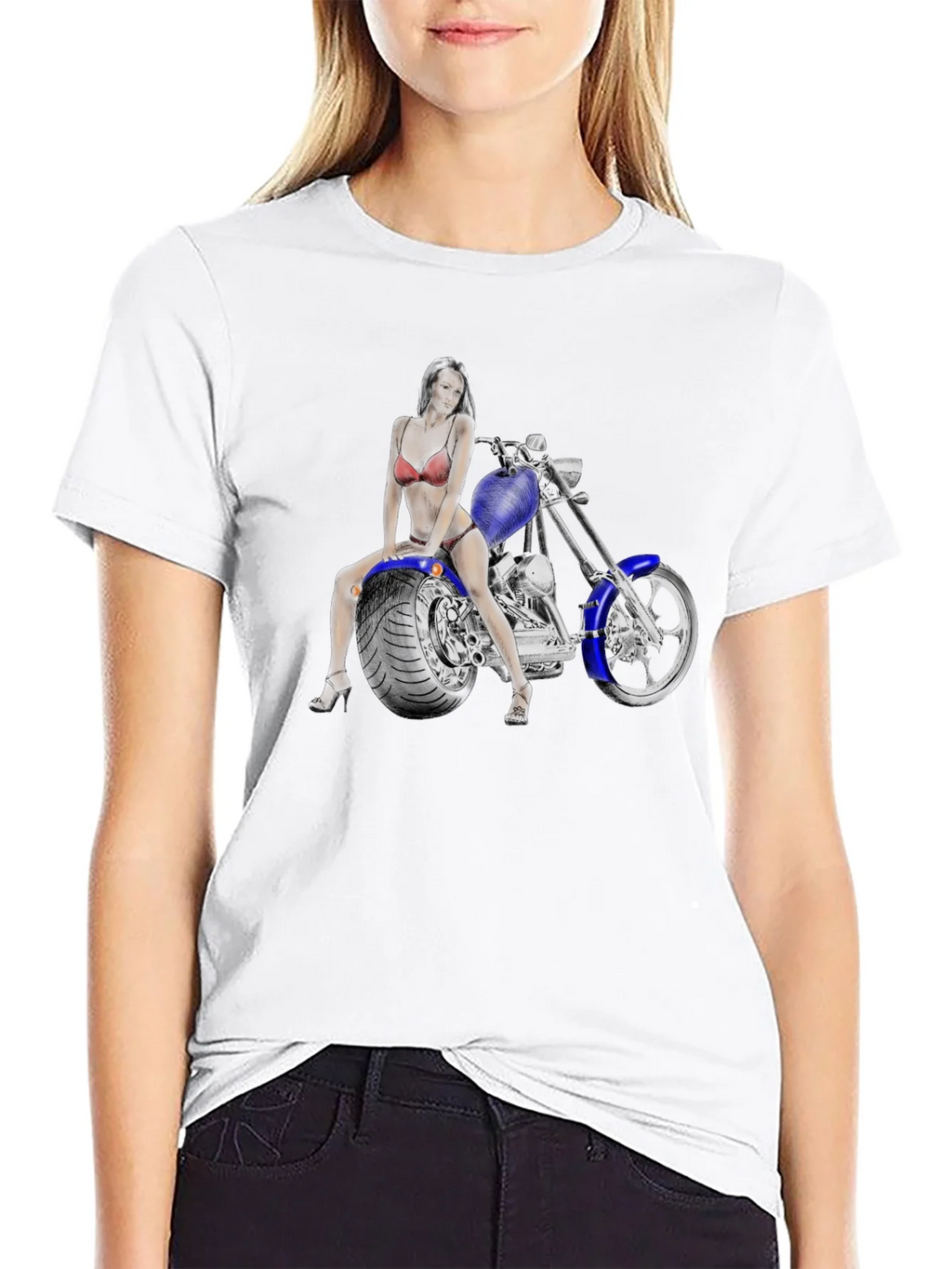 Motorcycle Rider Graphic T-Shirt - Black