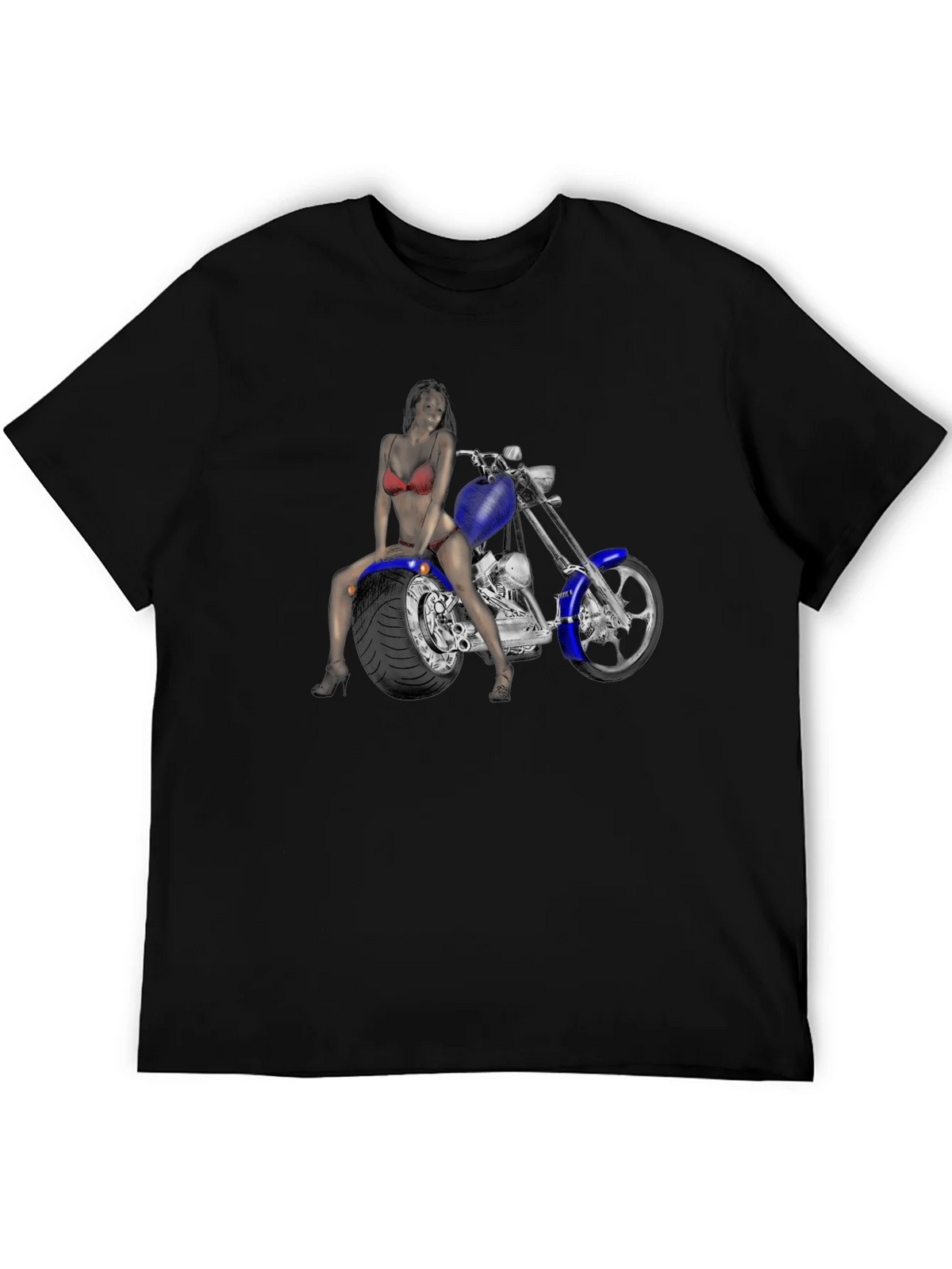 Motorcycle Rider Graphic T-Shirt - Black